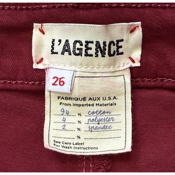 L'Agence Margot Skinny Jeans sz 26 Dark Berry - Wax Coating Faded- Size 26x26 - Picture 9 of 15
